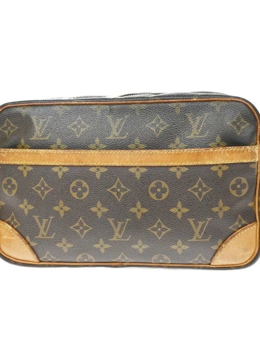 LOUIS VUITTON Compiegne 28 Clutch Hand Bag Monogram Leather Brown M51845 60KD201